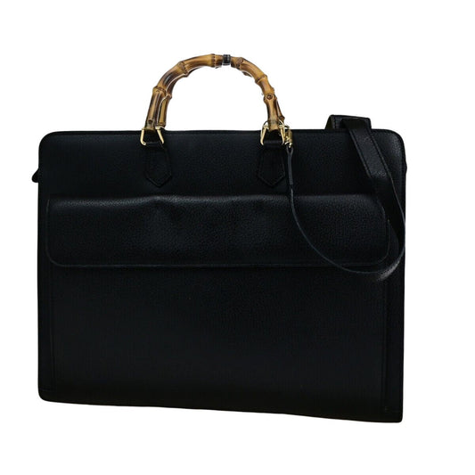 Luxury Gucci Trending 2025 Bamboo  Leather Briefcase Bag