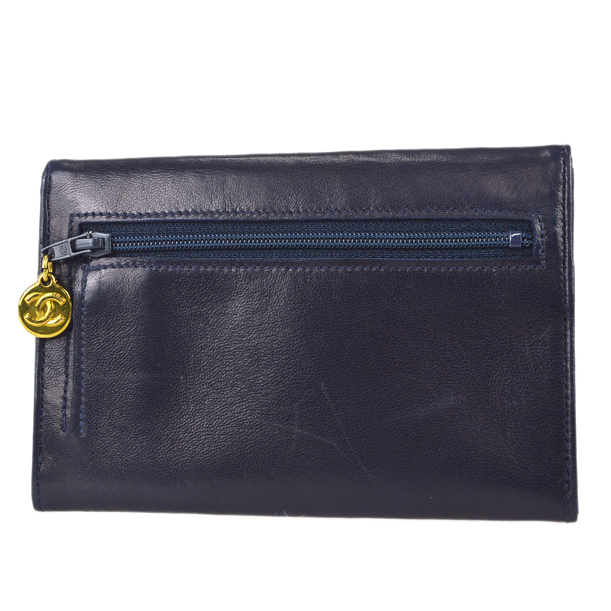 Luxury Chanel 1994-1996 Timeless Coin Case Lambskin Navy