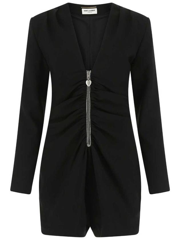 Luxury Saint Laurent Short Jumpsuit Black