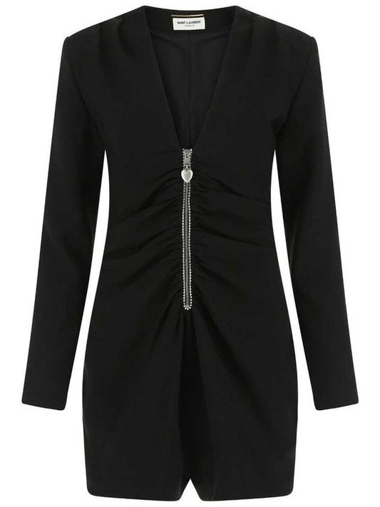 Luxury Saint Laurent Short Jumpsuit Black
