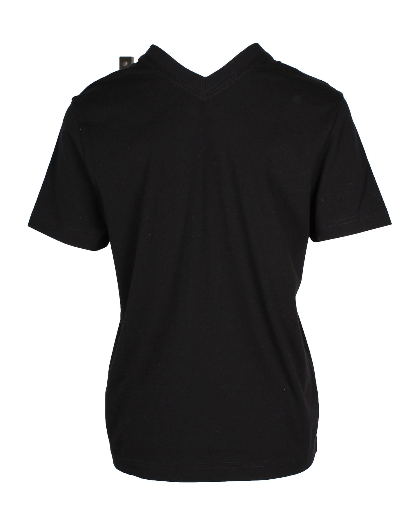 Luxury Bottega Veneta Short Sleeve V-Neck T-Shirt in Black Cotton