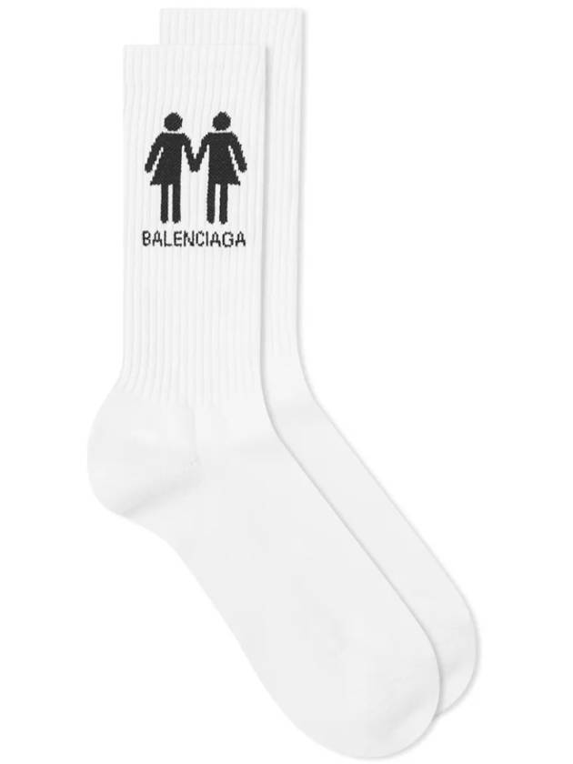 Luxury Balenciaga Pride Tennis Socks White