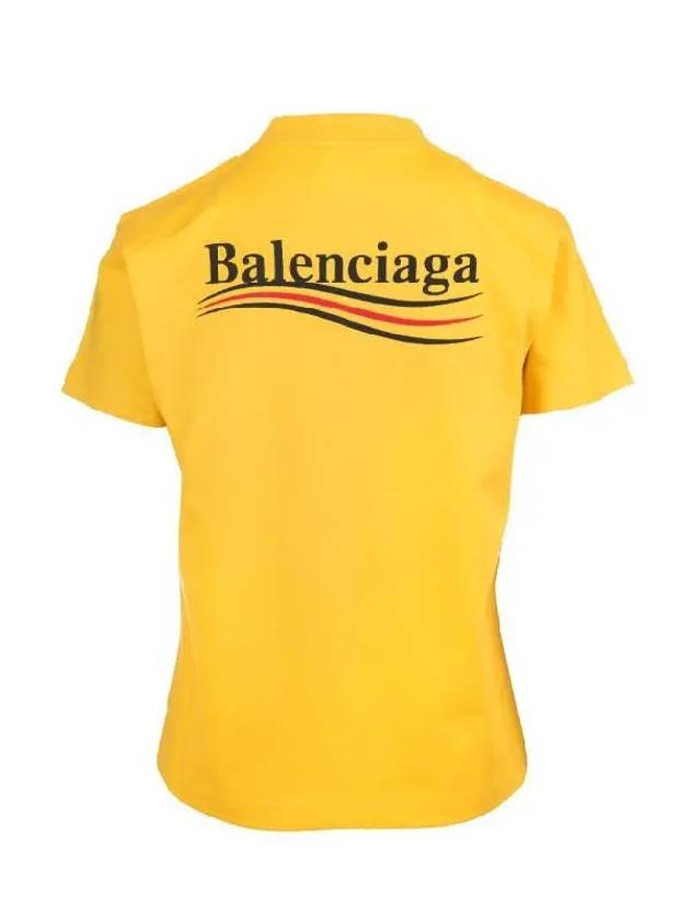 Luxury Balenciaga Wave Logo Slim Fit Short Sleeve T-Shirt Yellow