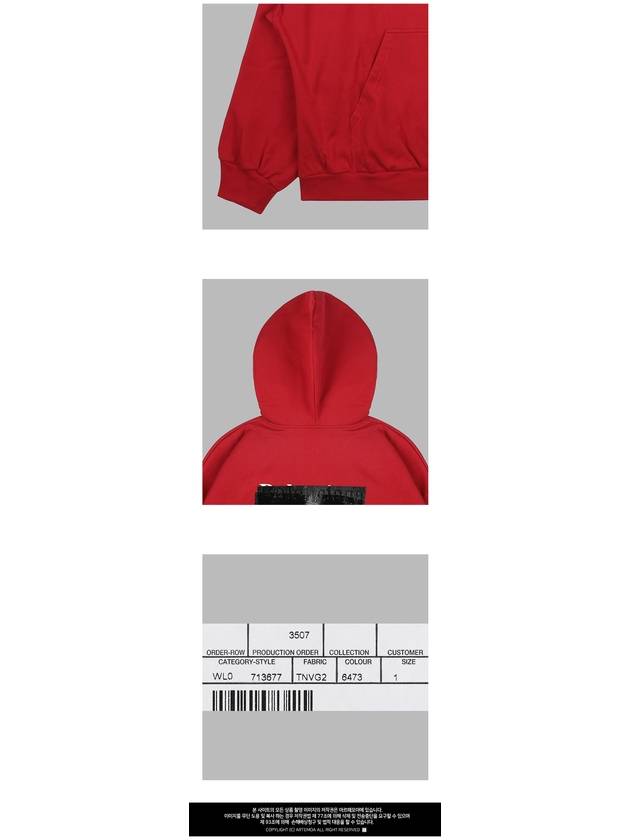 Luxury Balenciaga Logo Tape Hoodie Red