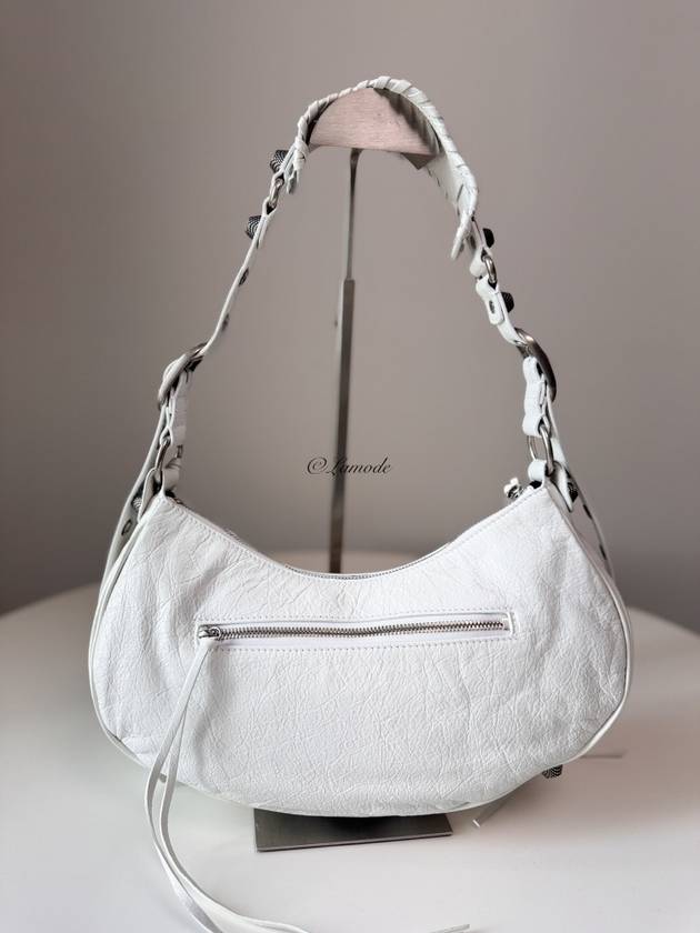 Luxury Balenciaga Le Cagole Small Leather Shoulder Bag White