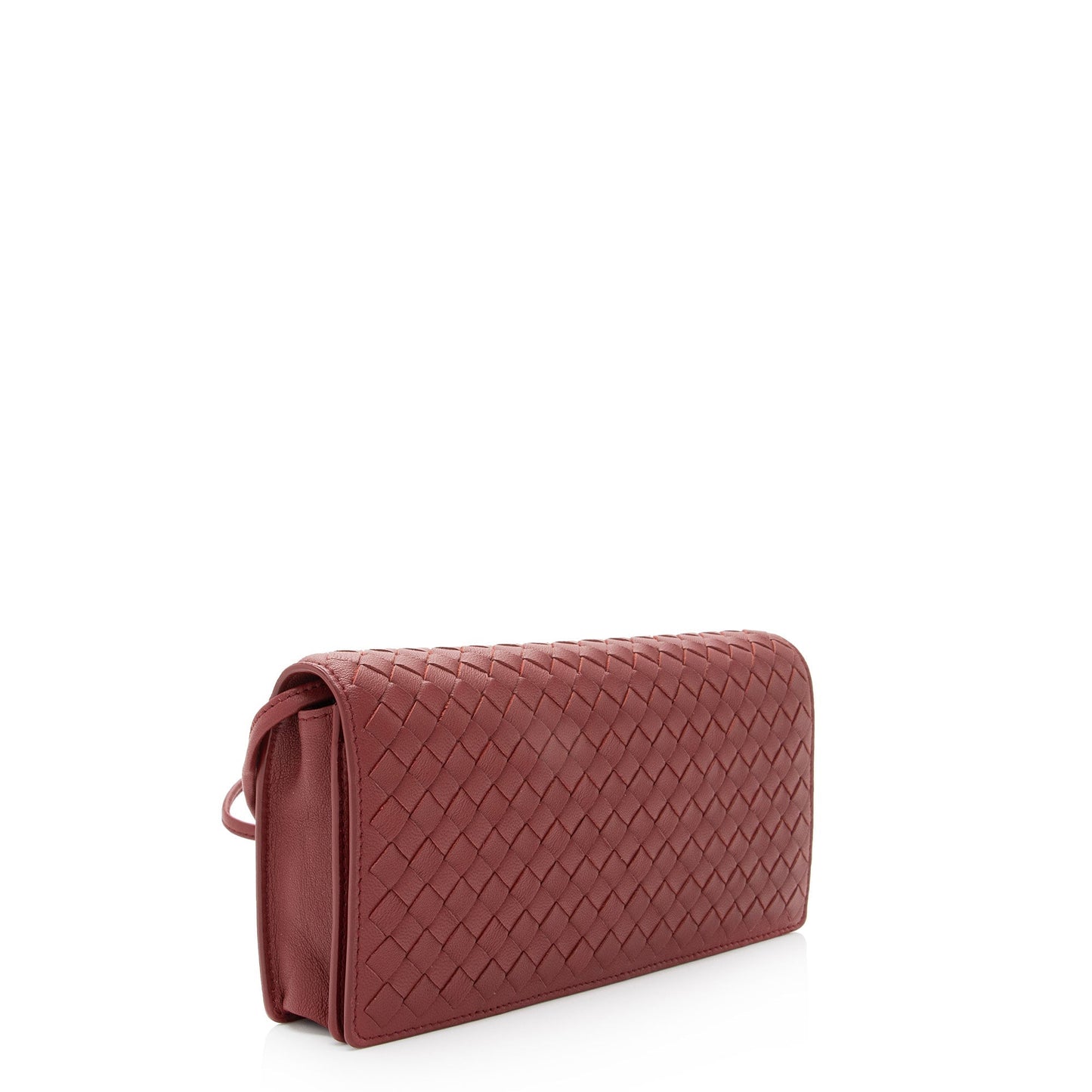 Luxury Bottega Veneta Intrecciato Nappa Flap Clutch