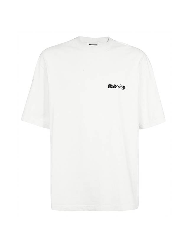 Luxury Balenciaga Logo Crew Neck Short Sleeve T-Shirt White