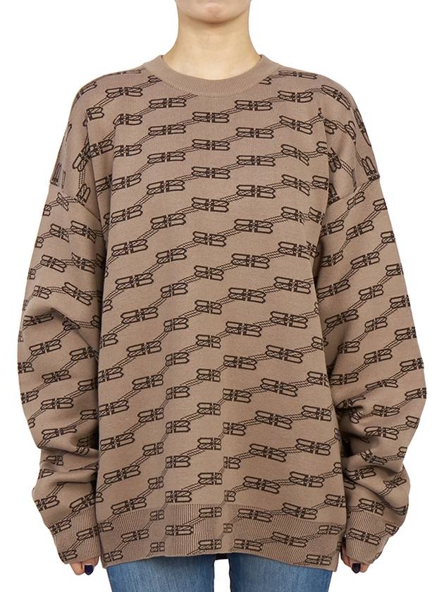 Luxury Balenciaga BB Monogram Sweatshirt Brown