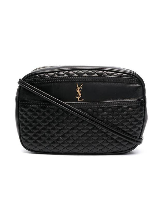 Luxury Saint Laurent Victoire Quilting Cross Bag Black