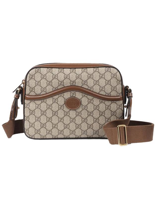 Luxury Gucci Trending 2025 GG Supreme Interlocking G Detail Messenger Bag Beige Ebony
