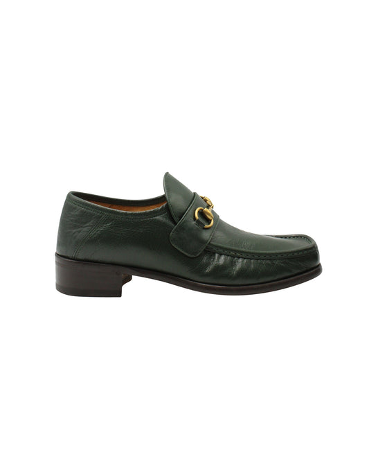 Luxury Gucci Trending 2025 Horsebit Loafers in Dark Green Calf Leather