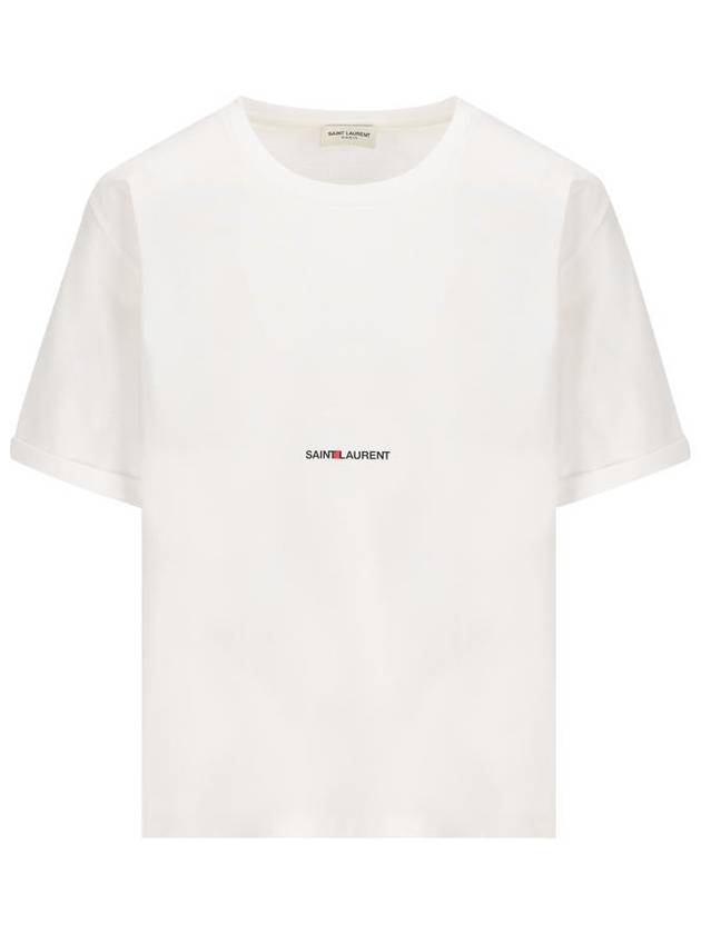 Luxury Saint Laurent Rive Gauche Short Sleeve T-Shirt White