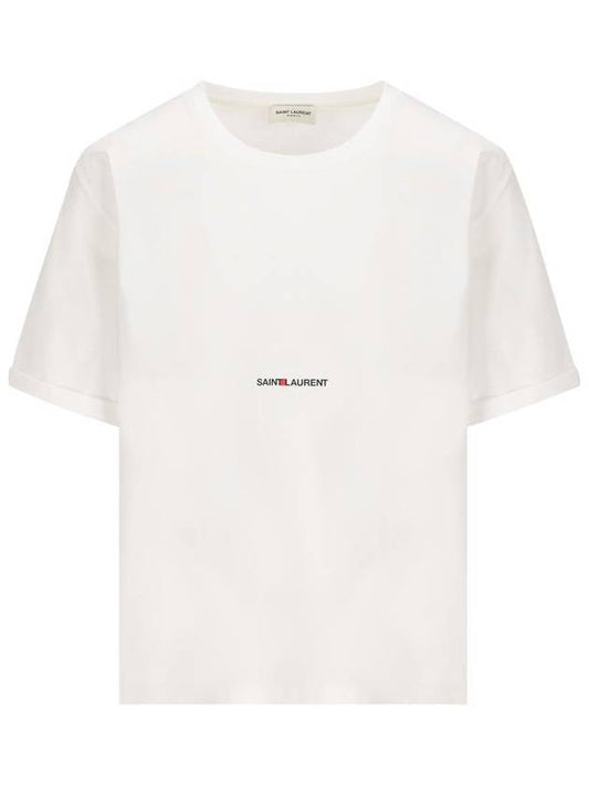 Luxury Saint Laurent Rive Gauche Short Sleeve T-Shirt White