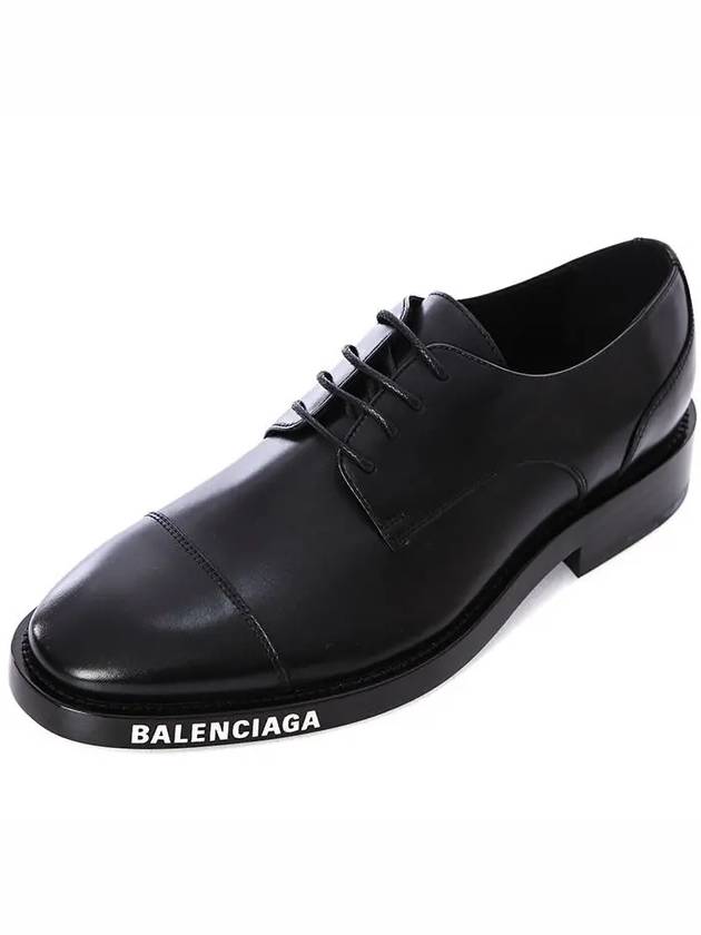 Luxury Balenciaga Logo Lettering Sole Lace Up Derby Black