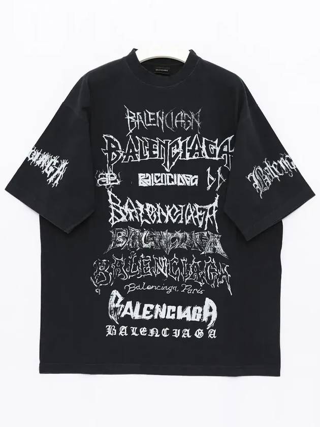 Luxury Balenciaga DIY Metal Cotton Short Sleeve T-Shirt Black