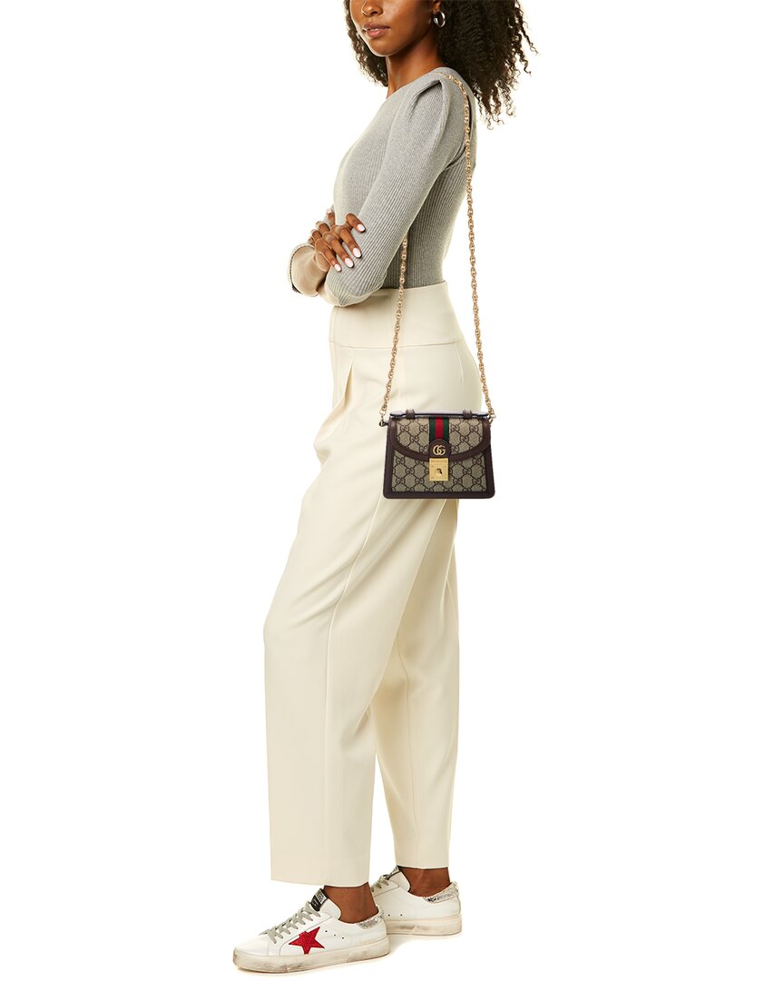 Luxury Gucci Trending 2025 Ophidia Mini GG Supreme Canvas & Leather Shoulder Bag