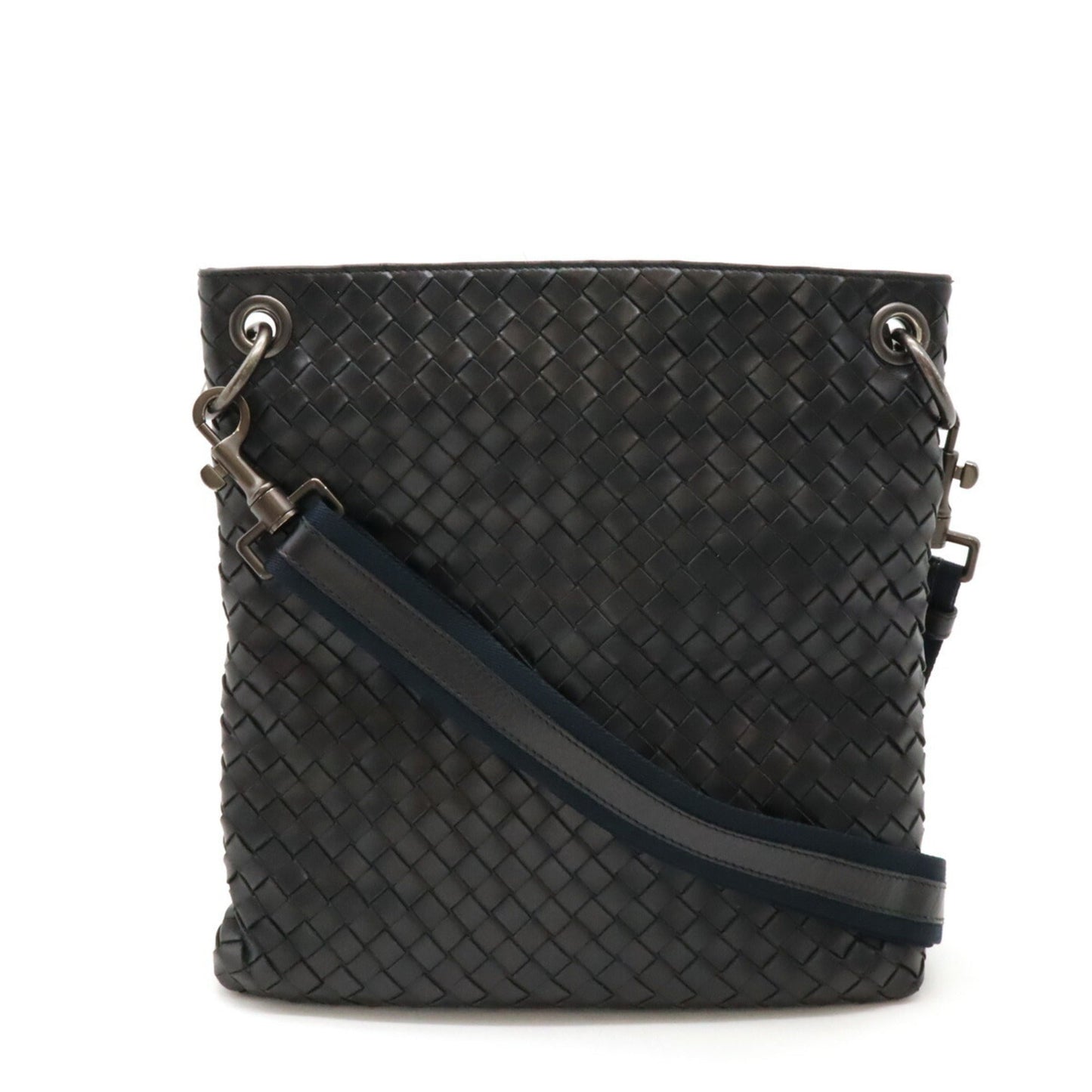Luxury Bottega Veneta Intrecciato  Navy Leather Shoulder Bag ()