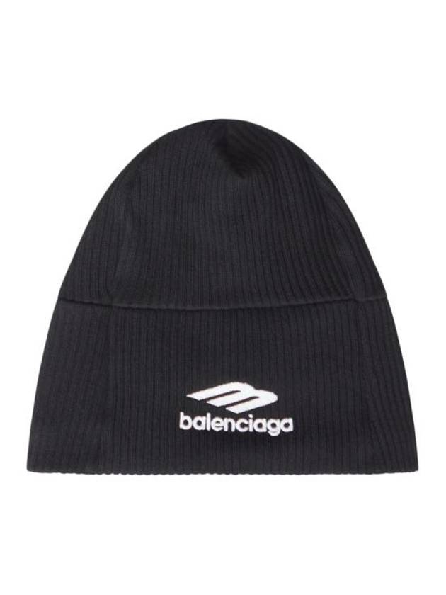 Luxury Balenciaga Logo Beanie Black