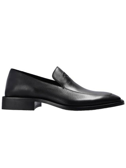 Luxury Balenciaga BB Logo Square Toe Loafers Black