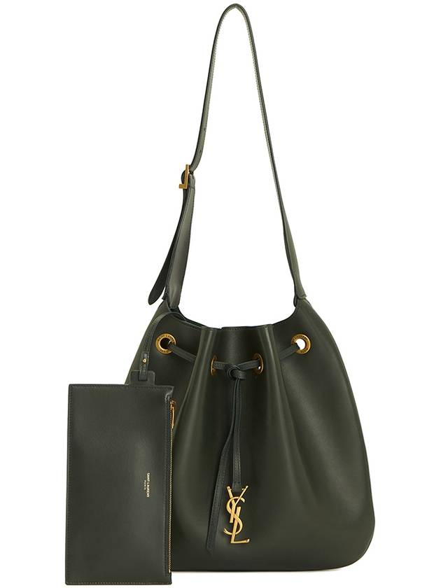 Luxury Saint Laurent Paris 7 Medium Soft Leather Shoulder Bag Green