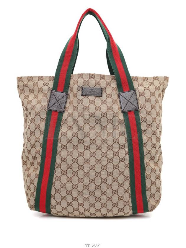 Luxury Gucci Trending 2025 GG jacquard brown three stripe tote bag 189669