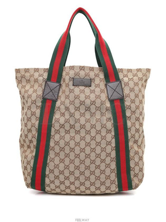 Luxury Gucci Trending 2025 GG jacquard brown three stripe tote bag 189669