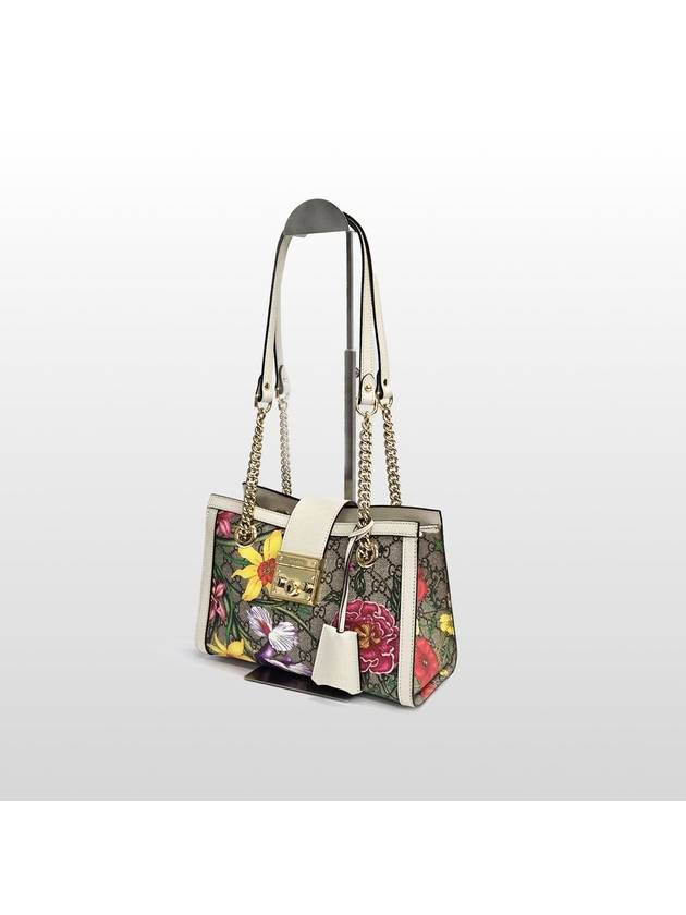 Luxury Gucci Trending 2025 Luxury Gucci Trending 2025 GG Supreme Flora Canvas Paddle Lock Shoulder Bag 498156