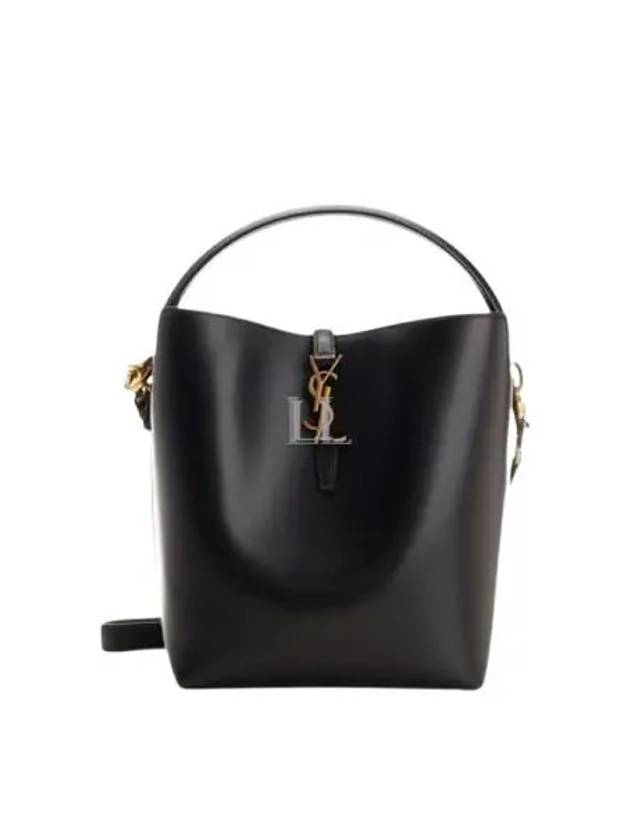 Luxury Saint Laurent Le 37 Leather Bucket Bag Black