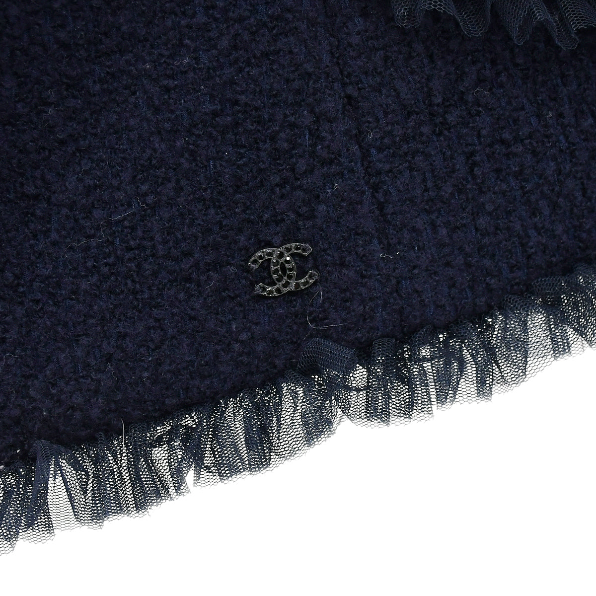 Chanel Collarless Jacket Navy 02C #42