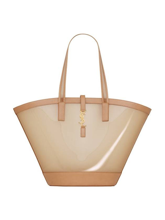 Luxury Saint Laurent Panier Medium Tote Bag Oatmilk