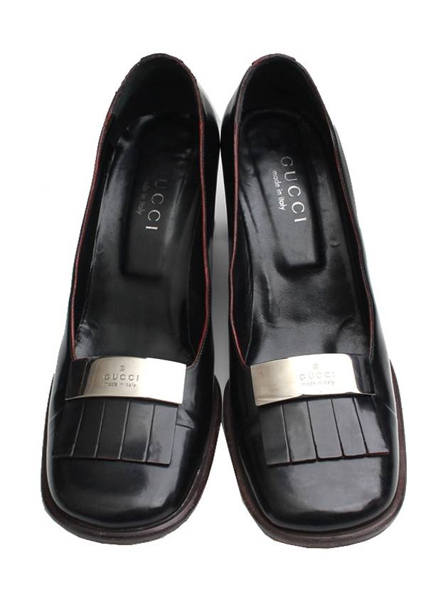 Luxury Gucci Trending 2025 Black chunky heel shoes 37 half C