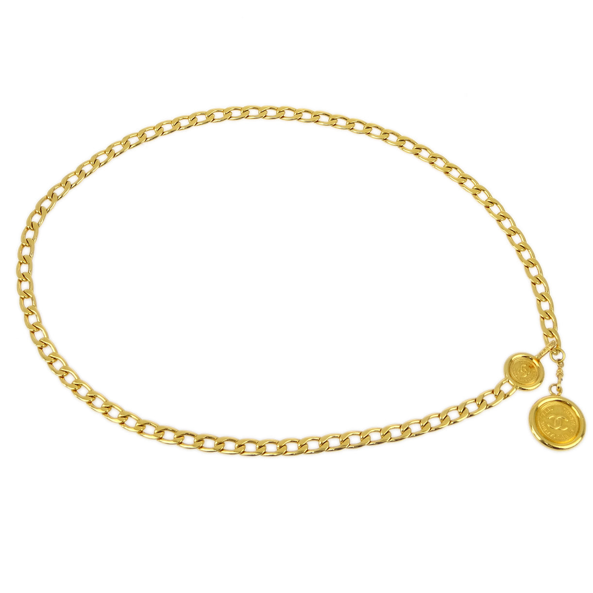 Chanel Medallion Chain Belt Gold 95A Small New