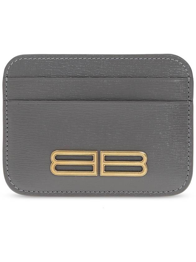 Luxury Balenciaga Gossip BB Logo Card Wallet Grey