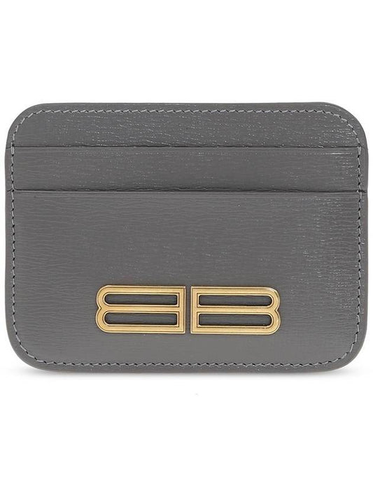 Luxury Balenciaga Gossip BB Logo Card Wallet Grey