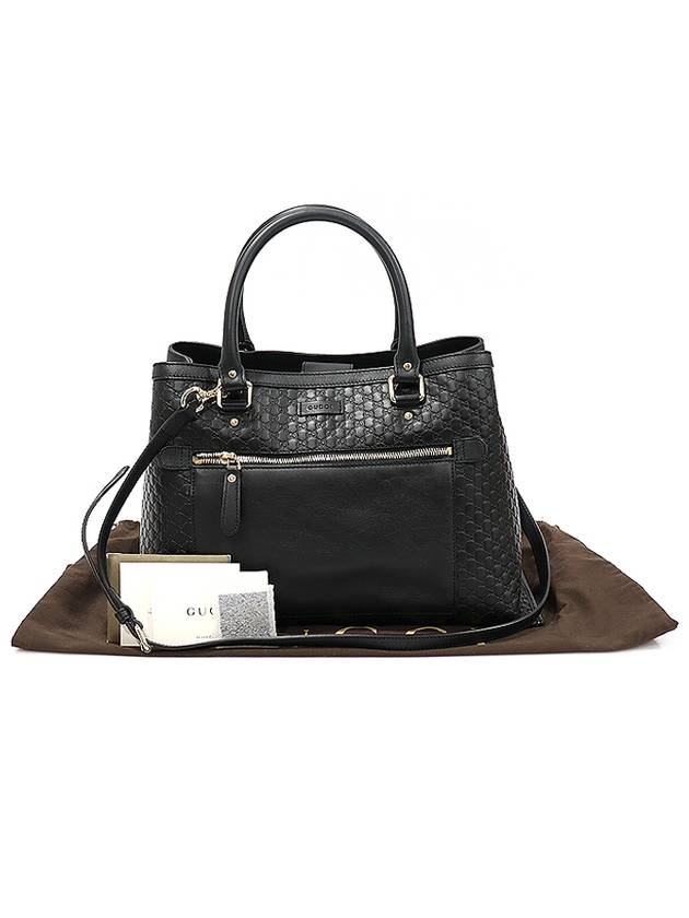 Luxury Gucci Trending 2025 510291 Black Microshima Leather Gold Tote 2WAY