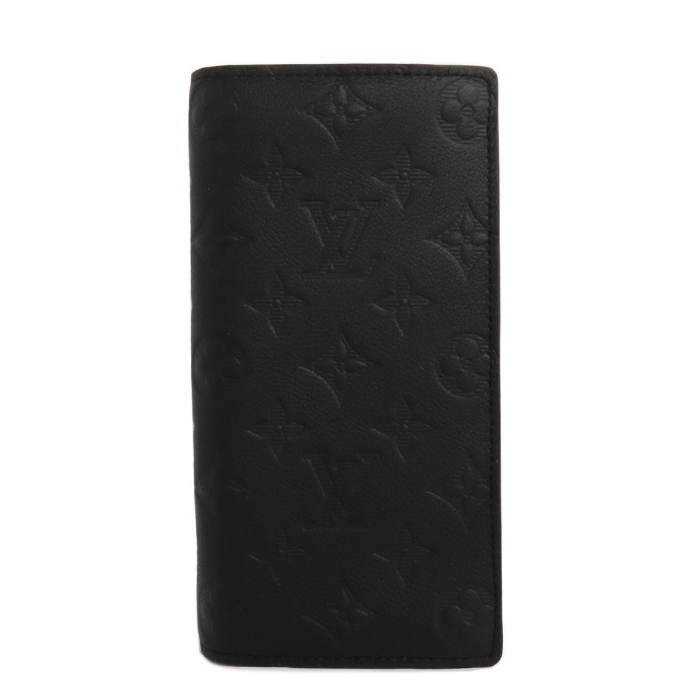 Louis Vuitton Portefolio Braza M62900 Monogram Shadow Two Fold Long Wallet New Black Leather  (New)