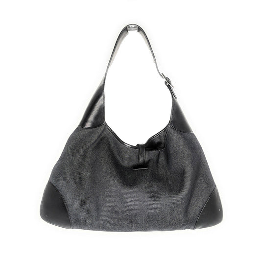 Luxury Gucci Black Denim Jackie Shoulder Bag Hobo
