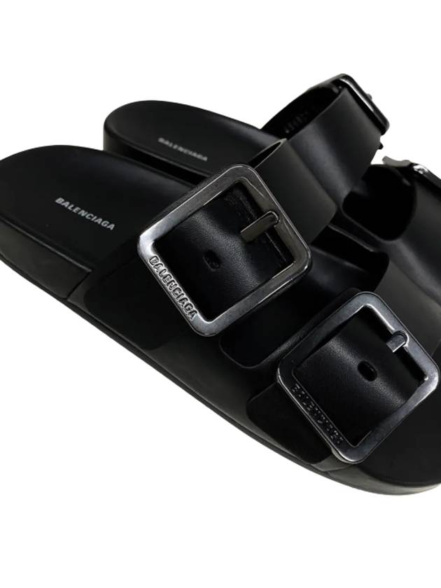 Luxury Balenciaga Mallorca Strap Slippers Black