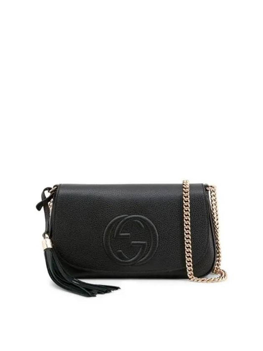 Luxury Gucci Trending 2025 Soho Tassle Crossbody Bag Black