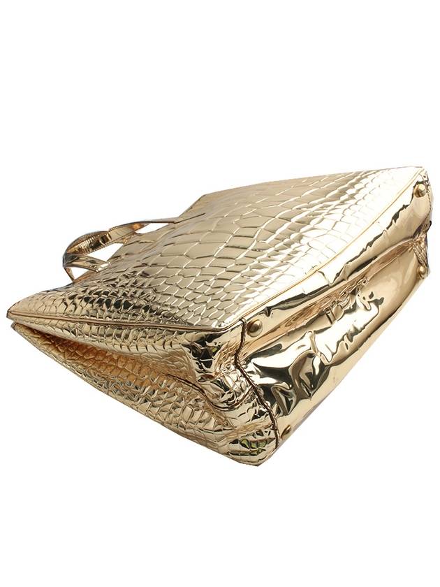 Luxury Saint Laurent Gold mirror wani pattern big shopper bag