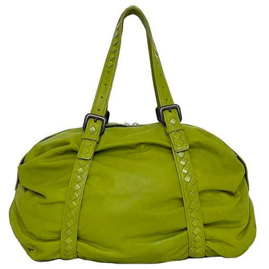 Luxury Bottega Veneta  Intrecciato Leather Boston Bag Handbag ()