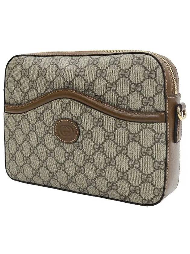 Luxury Gucci Trending 2025 GG Supreme Interlocking G Detail Messenger Bag Beige Ebony