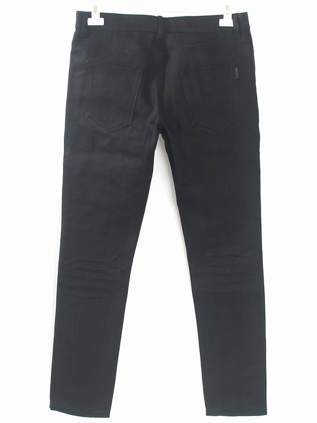 Luxury Saint Laurent Men's Denim Slim Fit Coated Jeans Black