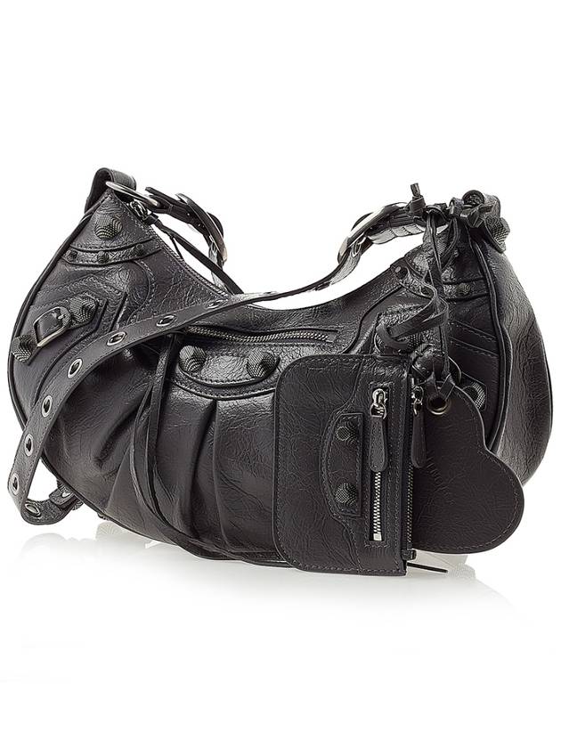 Luxury Balenciaga Le Cagole Small Leather Shoulder Bag Grey