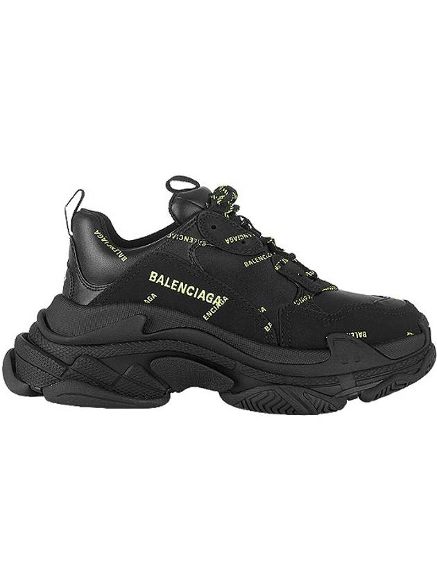 Luxury Balenciaga All Over Triple S Low Top Sneakers Black