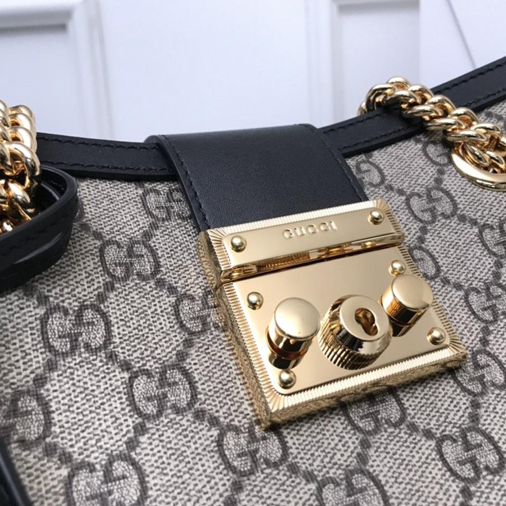 Luxury Gucci Padlock small GG shoulder bag
