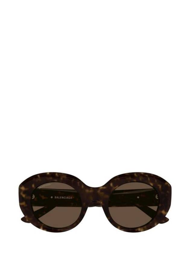 Luxury Balenciaga Eyewear Oval Frame Sunglasses Havana