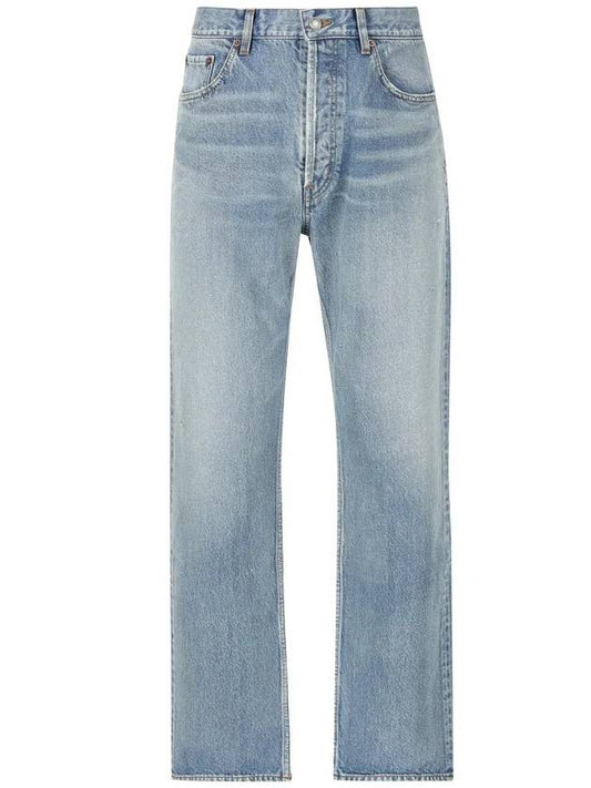 Luxury Saint Laurent Loose Fit Mid Rise Jeans Blue