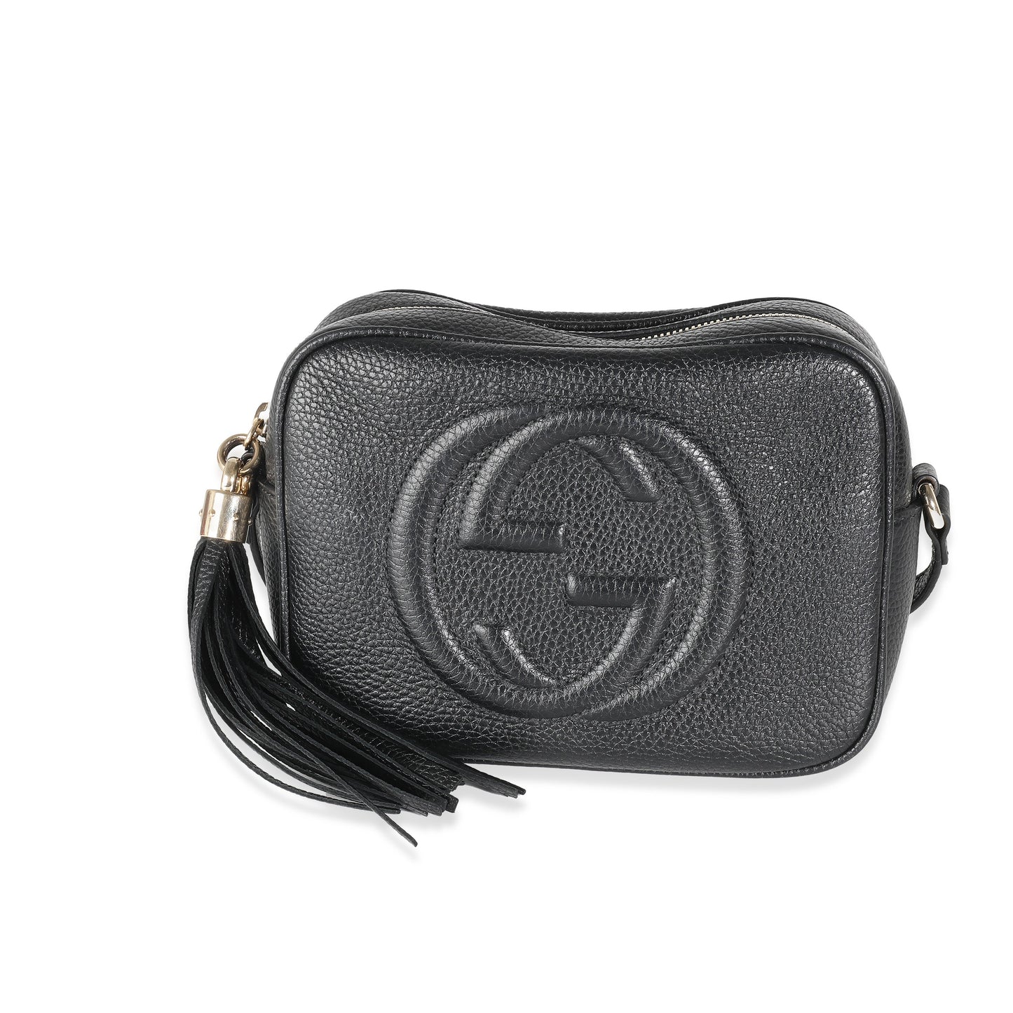 Luxury Gucci Trending 2025 Black Pebbled Calfskin Soho Disco Bag