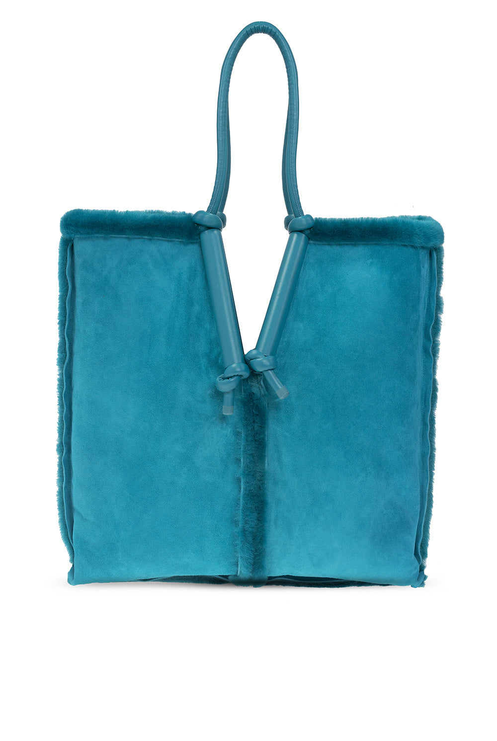 Luxury Bottega Veneta New Women's Suede Leather Bag In Turquoise Blue